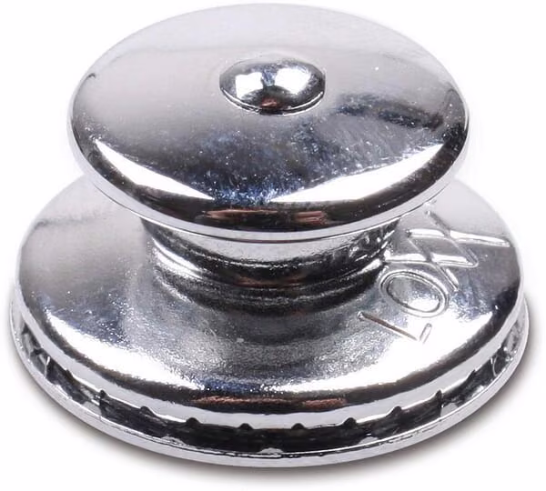 Верхня частина Quick-Action-Fastener, велика головка, хромована латунь (глянцеве покриття)