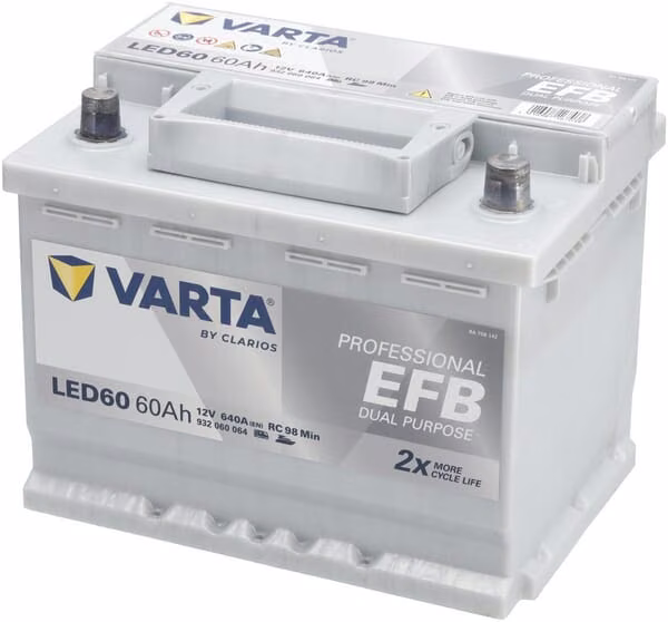 Акумулятор 12V 60Ah 640A LED60 VARTA Professional Dual Purpose EFB 930060064