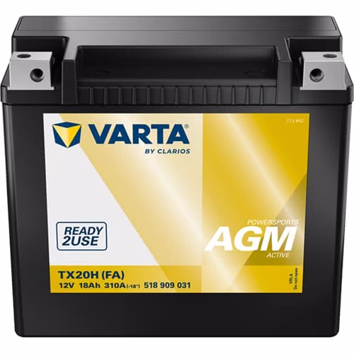 Акумулятор 12V 18Ah 385A TX20H PowersportsAGM (FA)