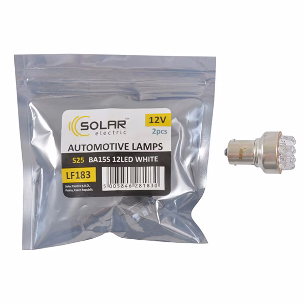 LED автолампа SOLAR 12V S25 BA15s 12leds white 2шт