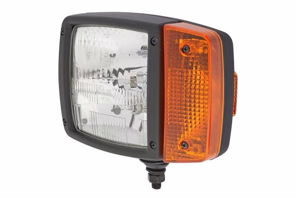 Фара галогенна, LH прямокутна, 12V, прозора/жовта, на болтах,Hella 1SA996120051