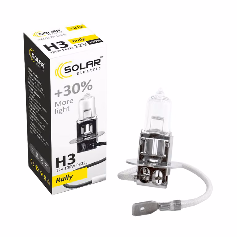 Галогенова лампа SOLAR H3 12V 100W PK22s Starlight +30%