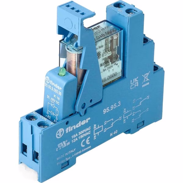 Інтерфейс реле Mod. гвинтова клема 2CO 8A/12V DC/Agni/LED/діод