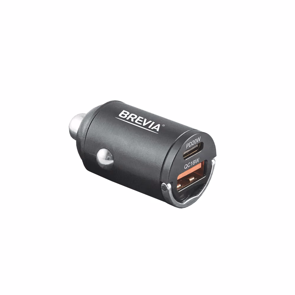 Автомобільний зарядний пристрій BREVIA ePower NanoMetal 38W 1xUSB-C+1xUSB-A чорний 46038CAMB