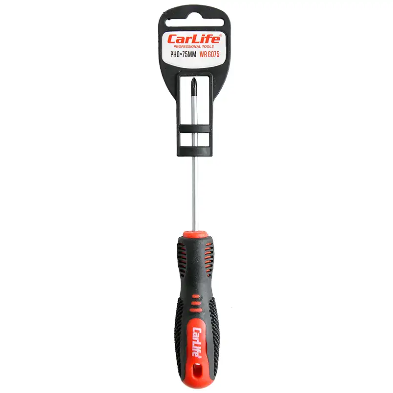 Викрутка хрестова CarLife WR6075 PH0x75mm, Cr-V 6150