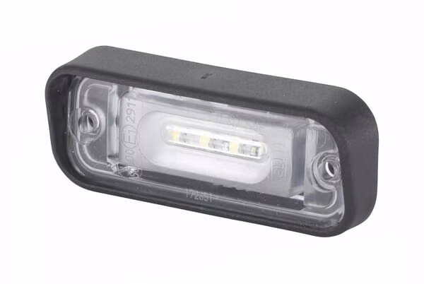 Освітлення номерного знака LED, прямокутне, 12В, біле, на болтах, 82,7x111x326 мм, втулка для леза, 4 світлодіоди,Hella
