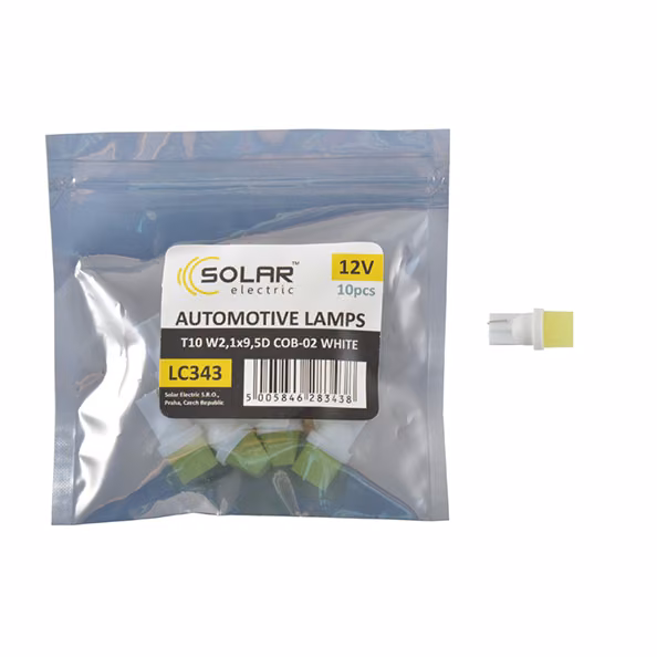 LED автолампа SOLAR 12V T10 W2.1x9.5d 1COB white 10шт