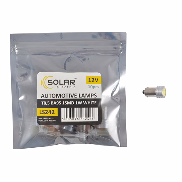 LED автолампа SOLAR 12V T8.5 BA9s 1SMD 1W white 10шт