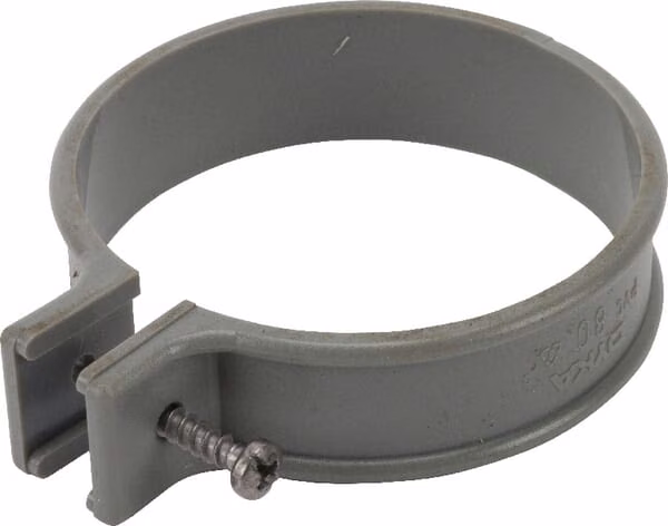 ПВХ кронштейн труби 80mm, сірий