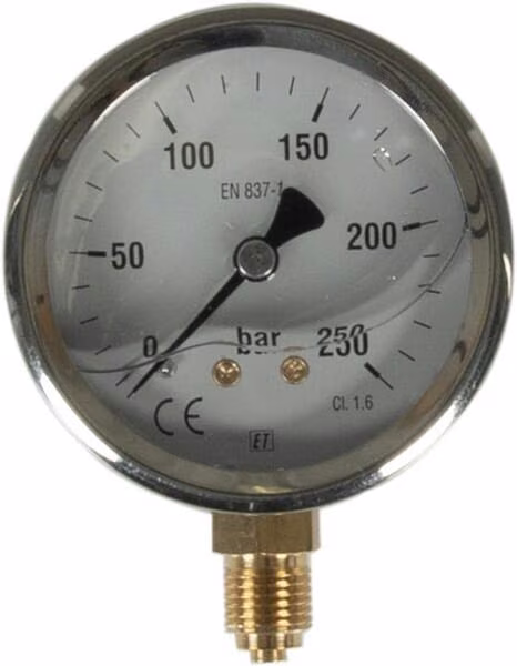 Манометр Ø63 0–250 бар 1/4 "знизу MA63250L04SSGF
