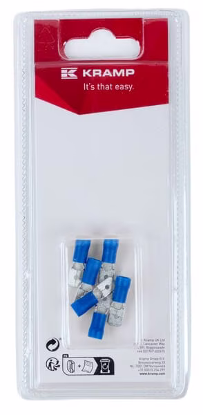 Клема плоска, тато, синя, 6.3x0.8mm - 1.5-2.5mm² (6)