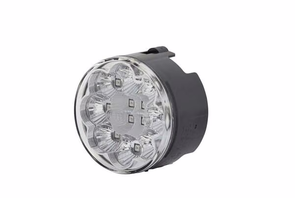 Поворотники LED, круглі, 12В, прозорв, на болтах, Ø 66 мм, AMP 2-контактні, 12 світлодіодів, Hella 2BA009001431