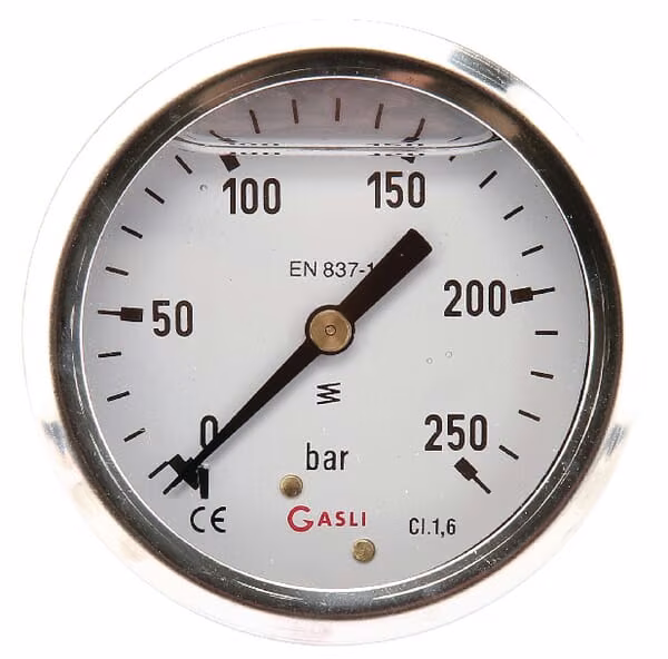 Манометр Ø63 0–250 бар 1/4" задній