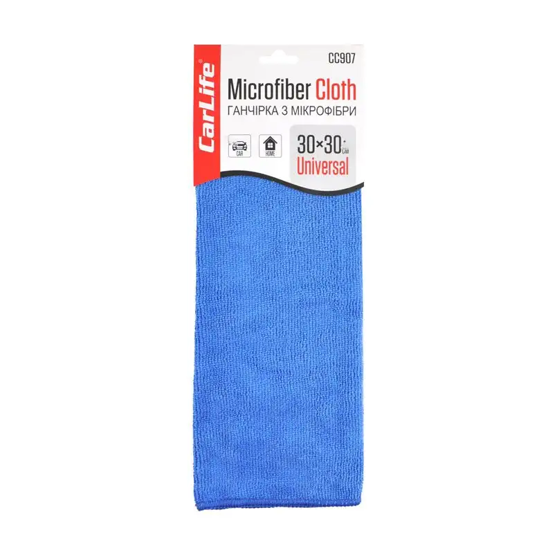 Ганчірка з мікрофібри CarLife CC907, 30x30 см, синя