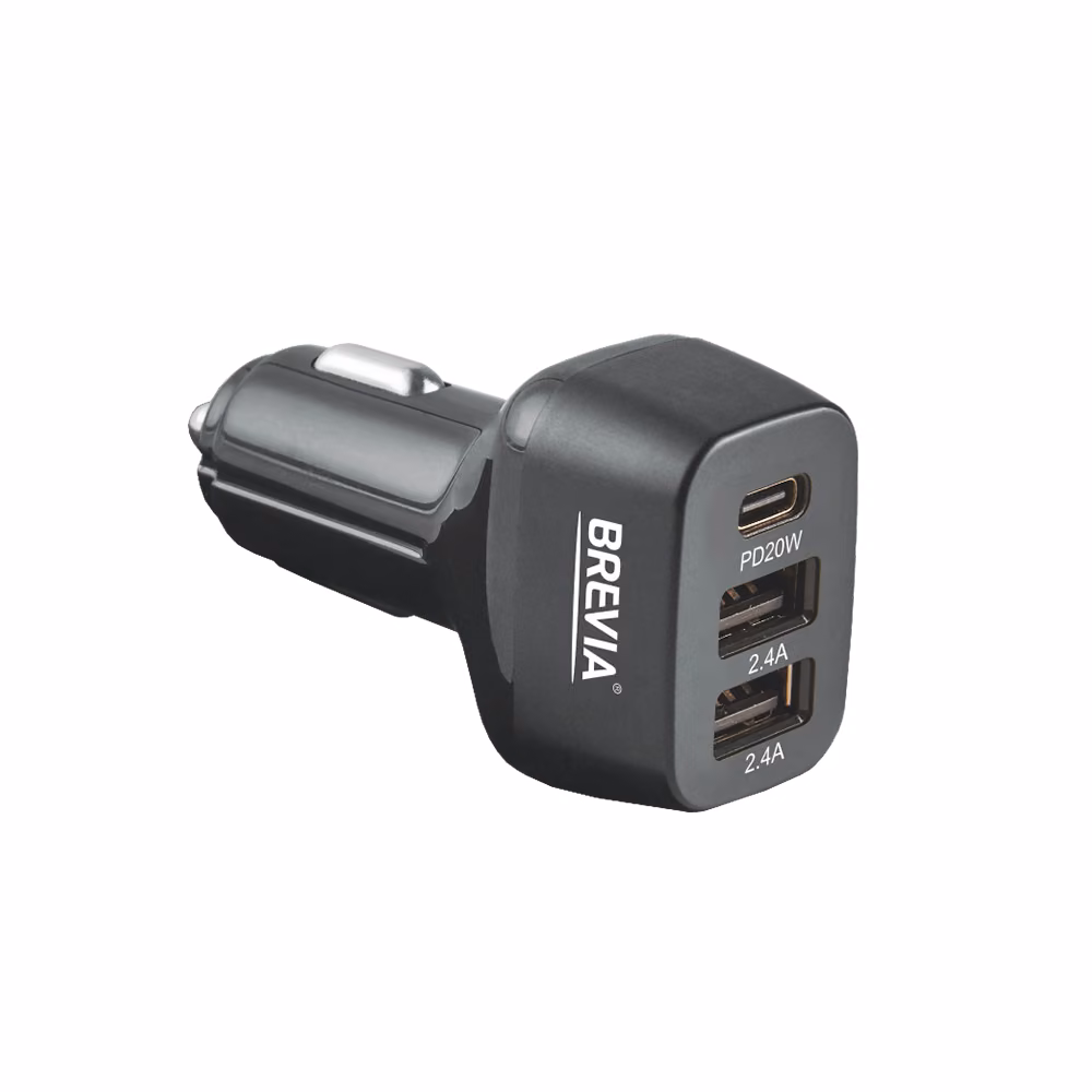 Автомобільний зарядний пристрій BREVIA ePower TriDrive 44W 1xUSB-C+2xUSB-A чорний 46044DUCB
