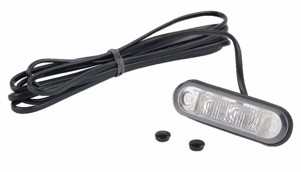 Освітлення номерного знака LED, 0.50W, прямокутне, 12/24/10/33V, прозоре, на болтах, 79x2 LED,Hella
