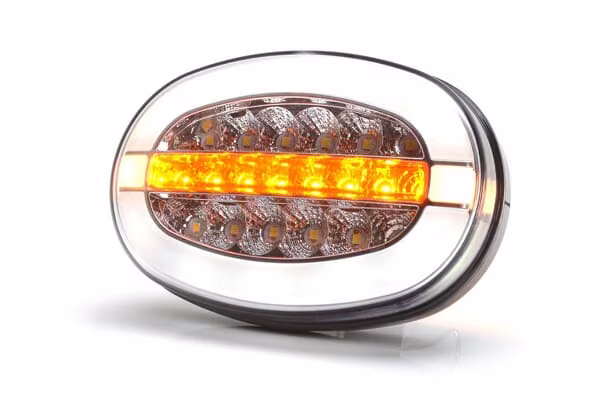 Ліхтар багатофункціональний LED, овальний, з повторювачем, 12-24V, 136.4x91x40мм