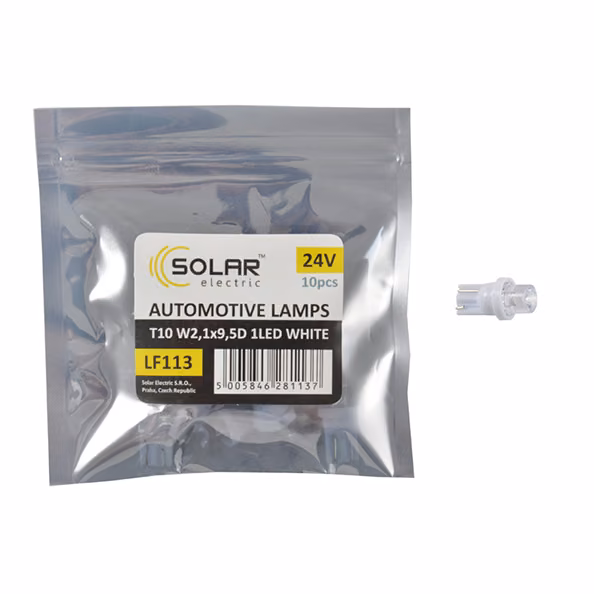 LED автолампа SOLAR 24V T10 W2.1x9.5d 1leds white 10шт