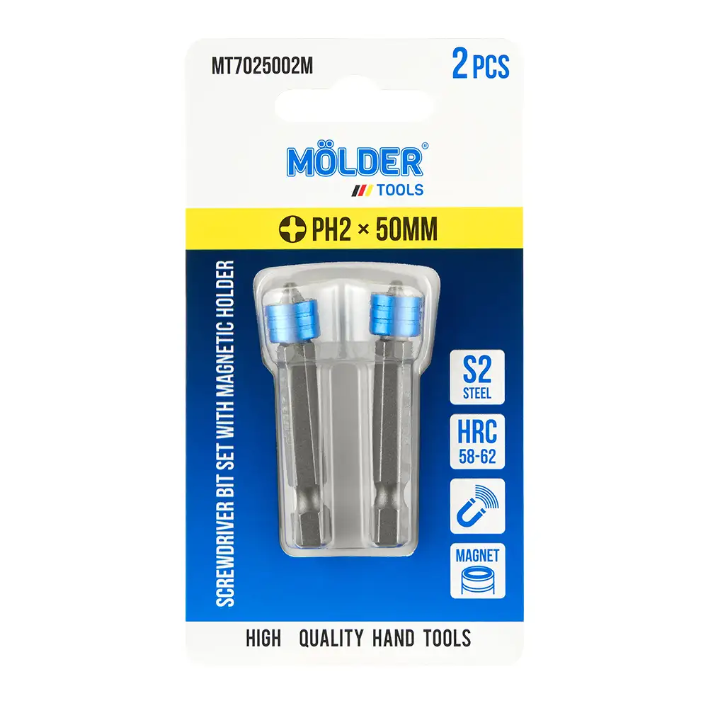 Набір біт з Molder магнітним тримачем PH2x50мм 2шт MT7025002M