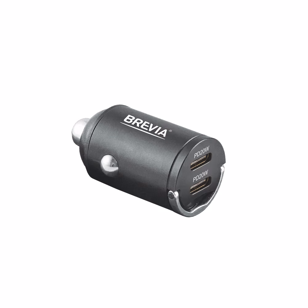 Автомобільний зарядний пристрій BREVIA ePower NanoMetal 40W 2xUSB-C чорний 46040DCMB