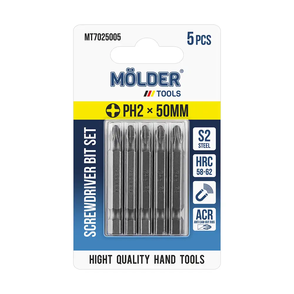 Набір біт Molder PH2x50мм 5шт MT7025005