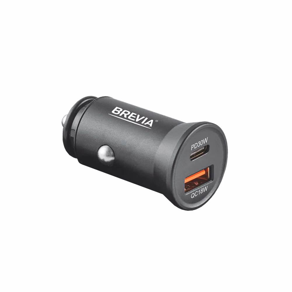 Автомобільний зарядний пристрій BREVIA ePower DualCharge 30W 1xUSB-C+1xUSB-A чорний 46030CAB