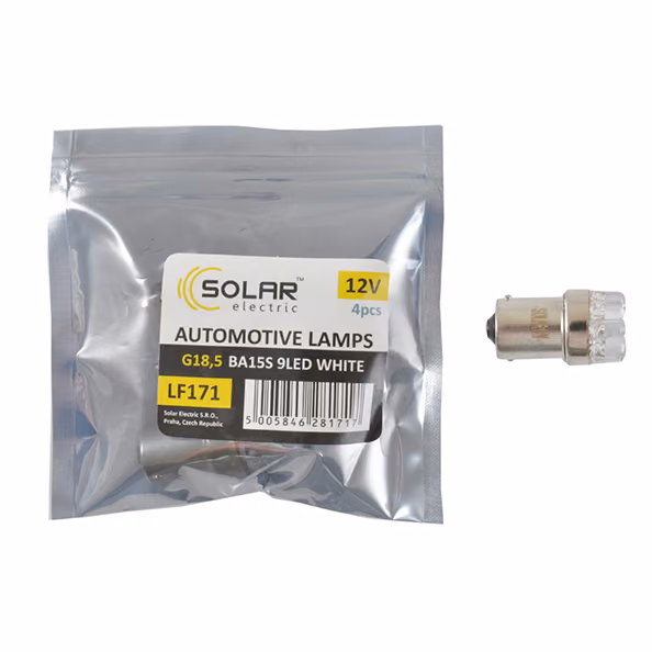 LED автолампа SOLAR 12V G18.5 BA15s 9leds white 4шт