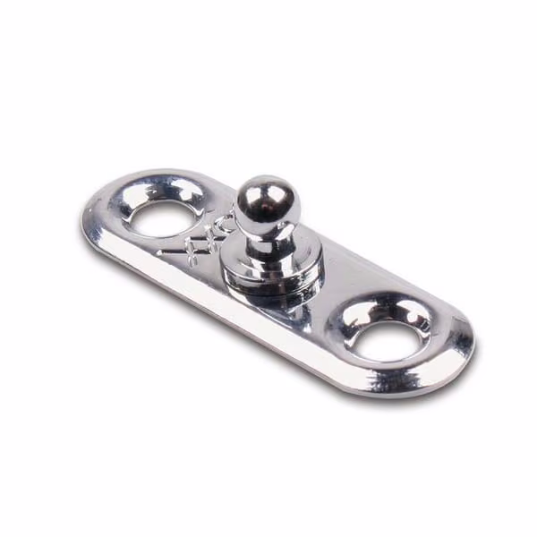Нижня частина Quick-Action-Fastener, для кріплення тканини/тканини, для загвинчування (2 отвори), хромована латунь (глянцеве покриття)