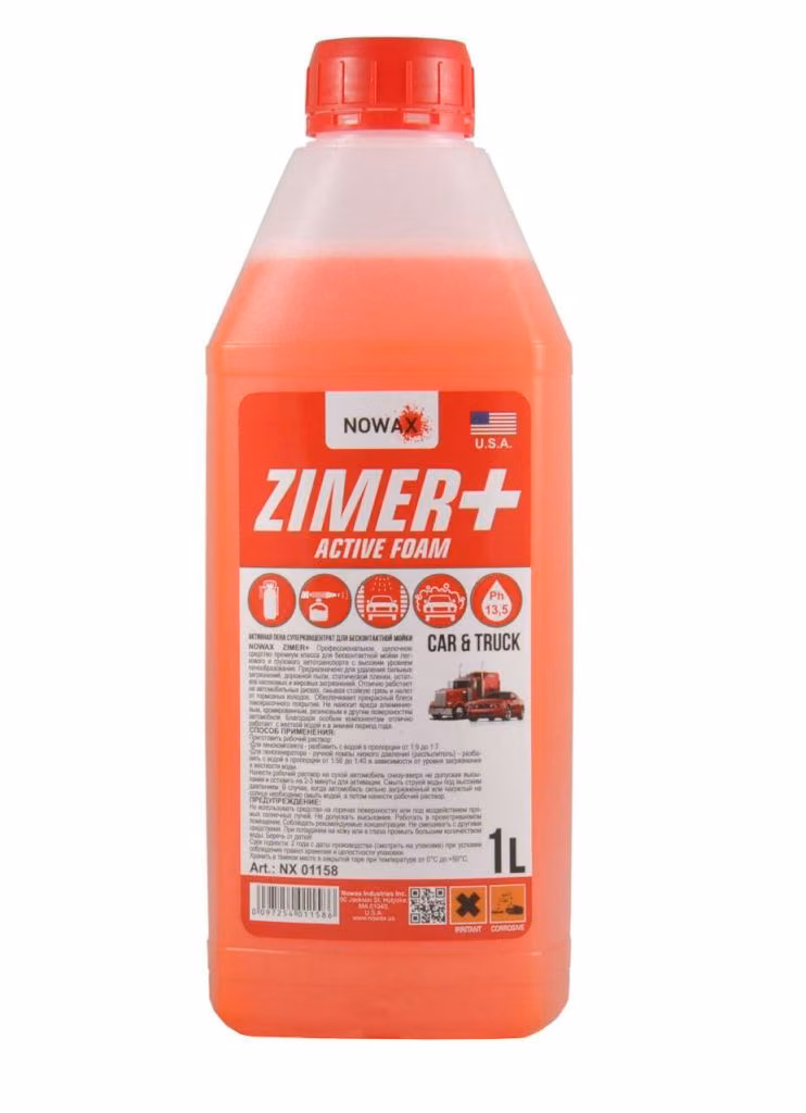 Піна активна для безконтактної мийки NOWAX ZIMER+ ACTIVE FOAM NX01158 суперконцентрат, 1 л