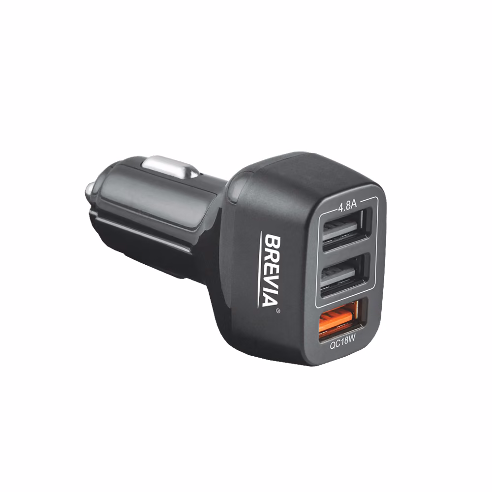 Автомобільний зарядний пристрій BREVIA ePower TriDrive 42W 3xUSB-A чорний 46042TUB