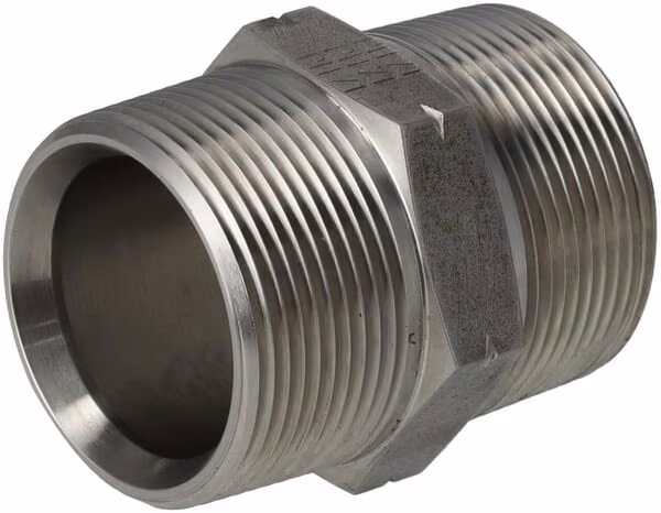 Прямий перехідник тато/тато, 1-1/2" NPT, нерж. сталь