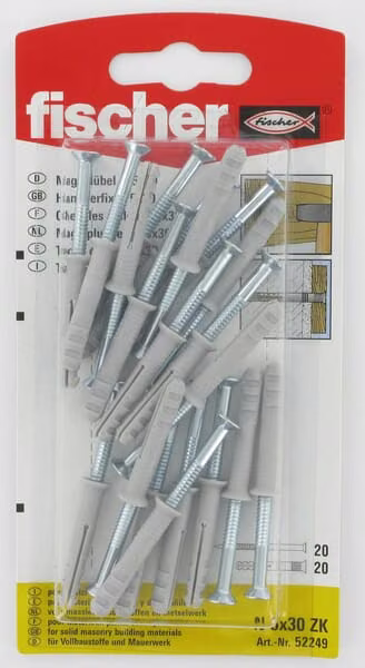 Дюбель-цвях Fischer + гвинт, 20