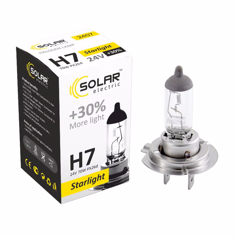 Галогенова лампа SOLAR H7 24V 70W PX26d Starlight +30%