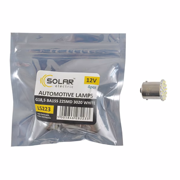 LED автолампа SOLAR 12V G18.5 BA15s 22smd 3020 white 4шт