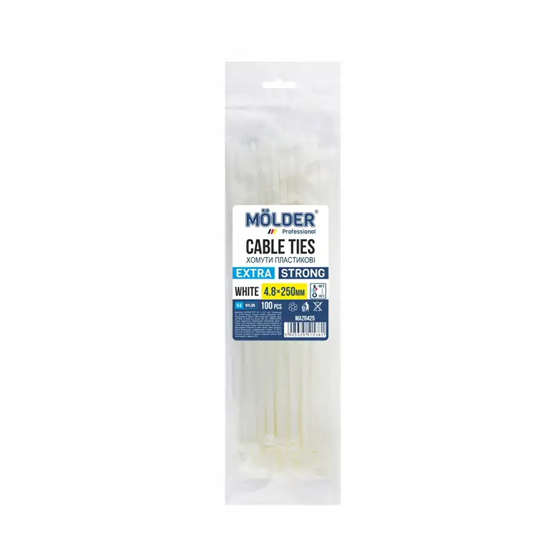 Хомути Molder пластикові білі 4.8x250, 100шт